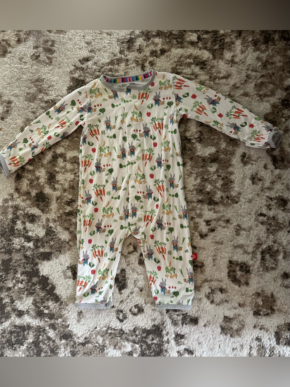 Magnetic Me White Bunny & Carrot Footed One-Piece
